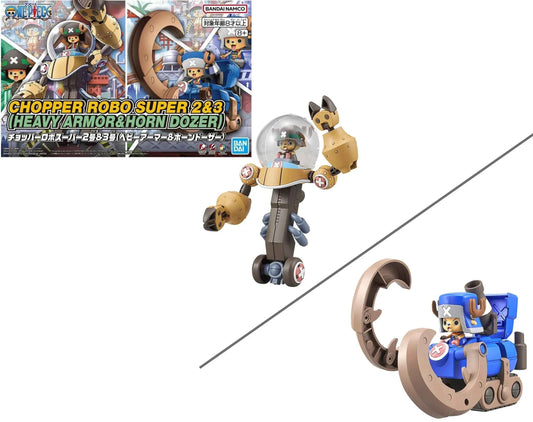 Model Kit Figurine Chopper Robo Supper 2&3 Heavy Armor & Horn Dozer One Piece