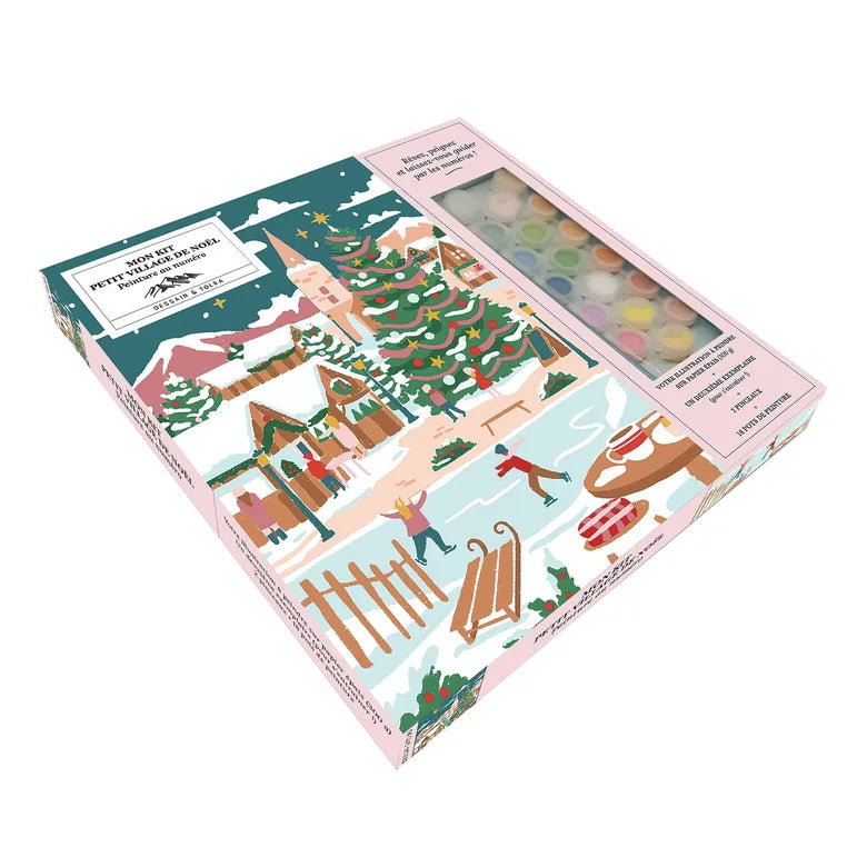 Mon kit petit village de Noel - Peinture au numéro