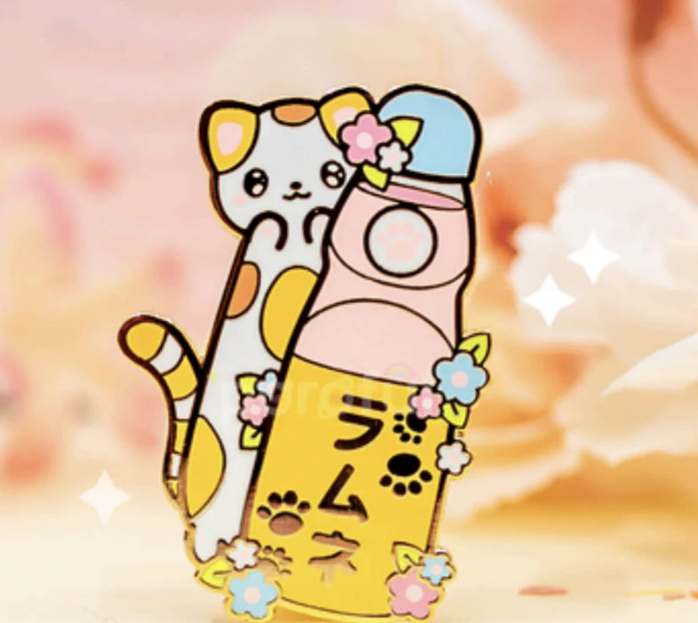 Pin Ramune Chat Cat Poroful