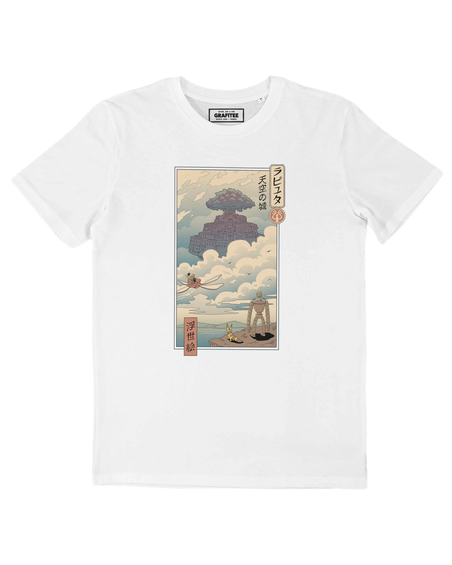 T-Shirt Château dans le Ciel estampe jaonaise
